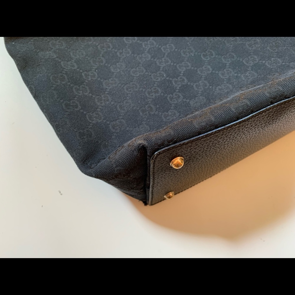Gucci monogram canvas bag tote bamboo handles - Picture 4 of 16